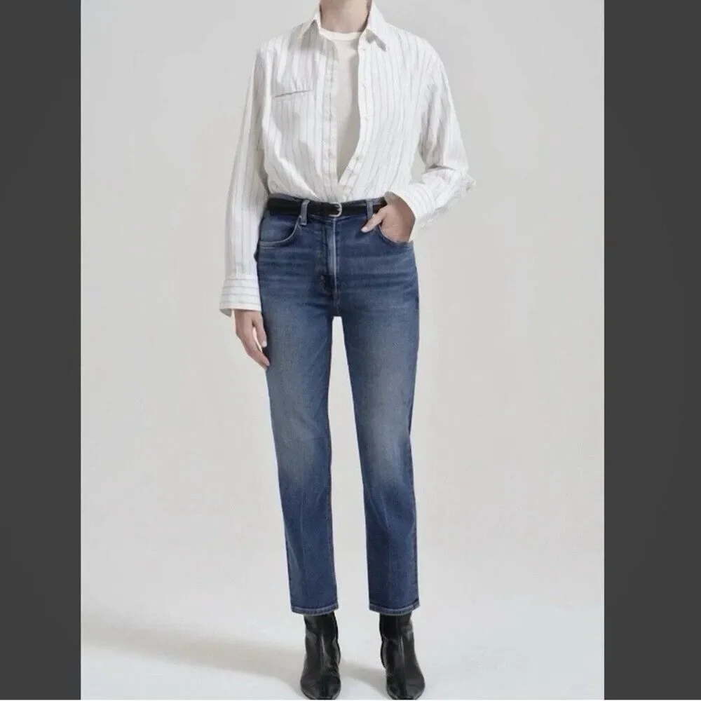 Citizens of Humanity Zurie Straight Leg Jeans Eugene Wash Comfort Stretch NWT 33